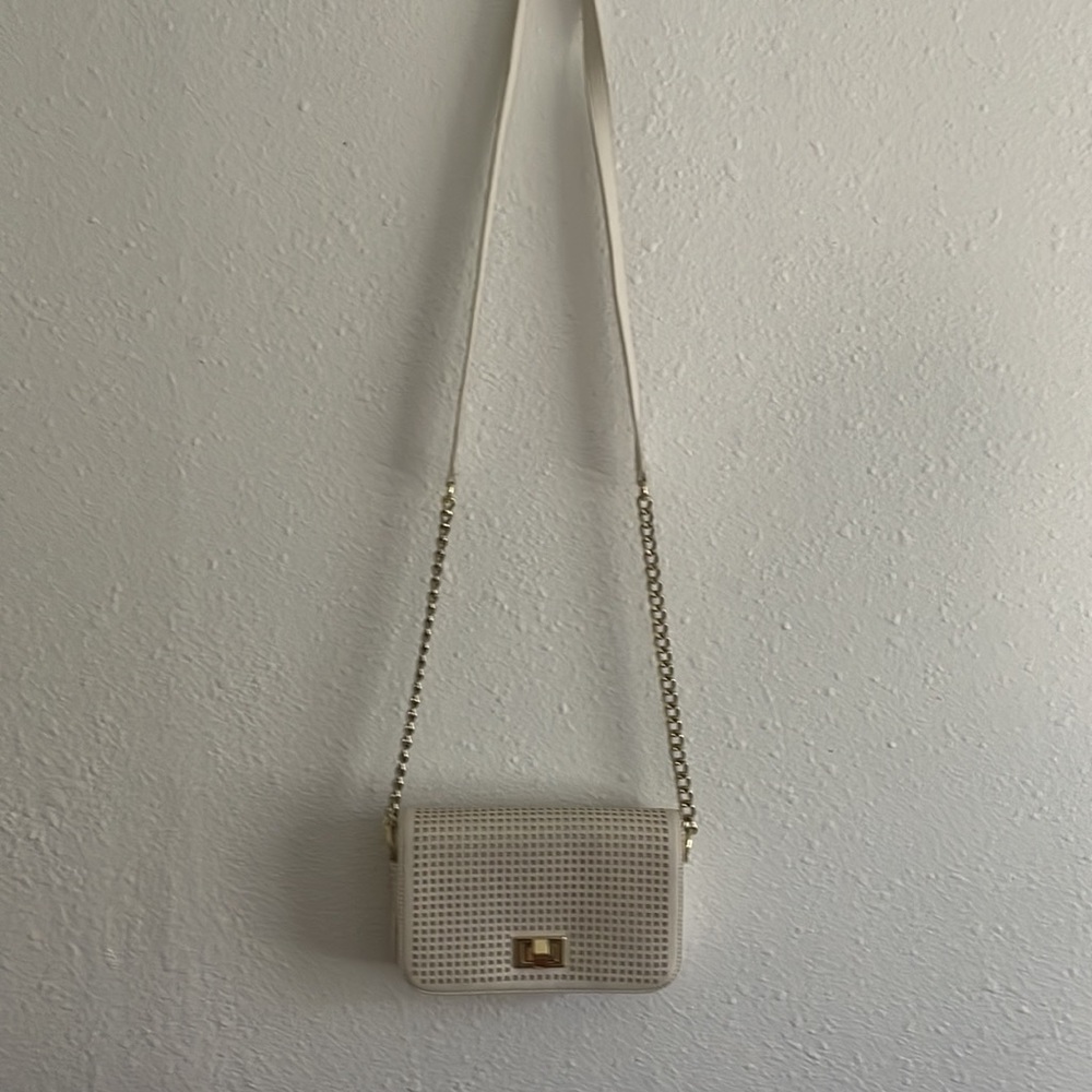 Banana Republic white/off-white chain crossbody handbag